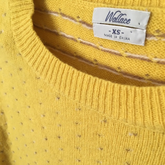 Madewell Wallace Sweater Yellow, Brown Polka Dots - Picture 3 of 4